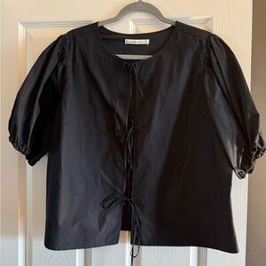 Abercrombie & Fitch Black Blouse with Tie Accents